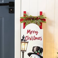 Glitzhome® 36" Wooden Christmas Snowman Sleigh Porch Sign
