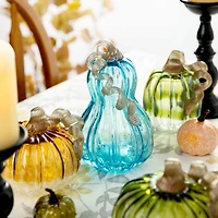 Glitzhome® Blue Glass Pumpkin Set
