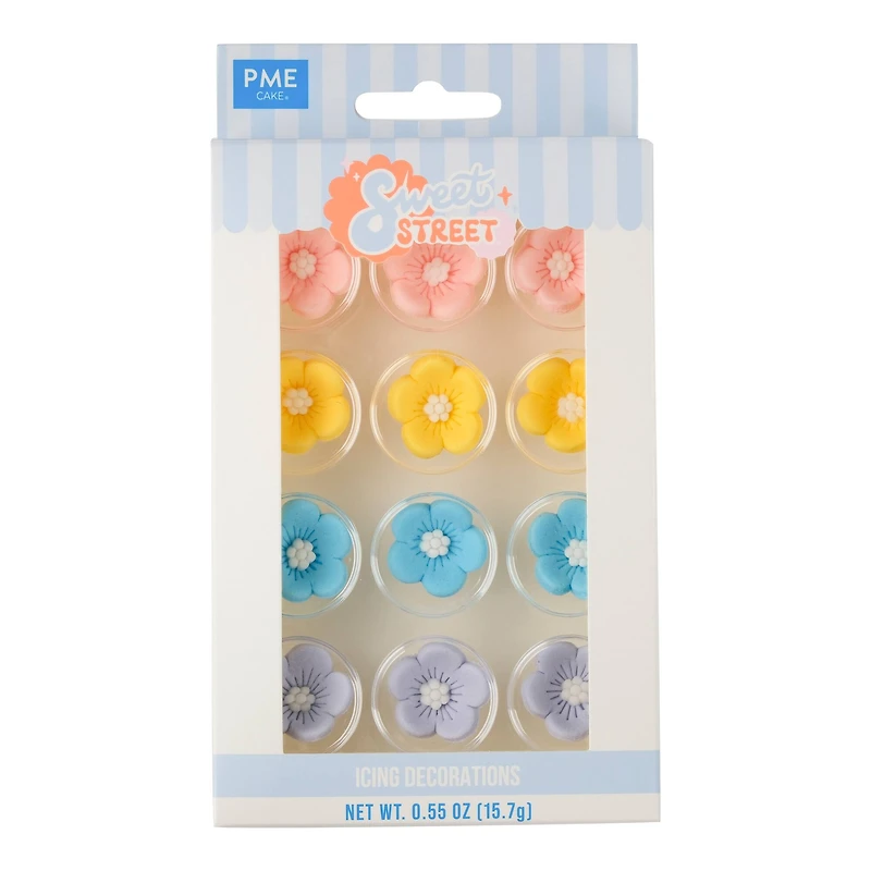 PME Cake Sweet Street® Pastel Flowers Icing Decorations