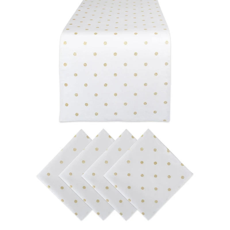 DII® Polka Dot Table Runner & Napkins Set