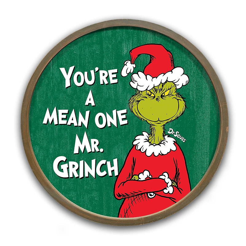 20" The Grinch You're A Mean One Round Framed Print