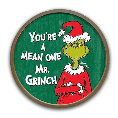 20" The Grinch You're A Mean One Round Framed Print