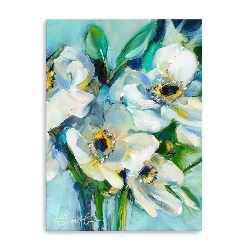 White Floral Still Life Canvas Giclee