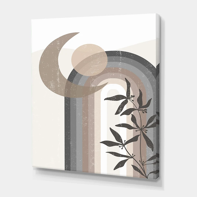 Designart - Abstract Sun and Moon In Gray and Blue
