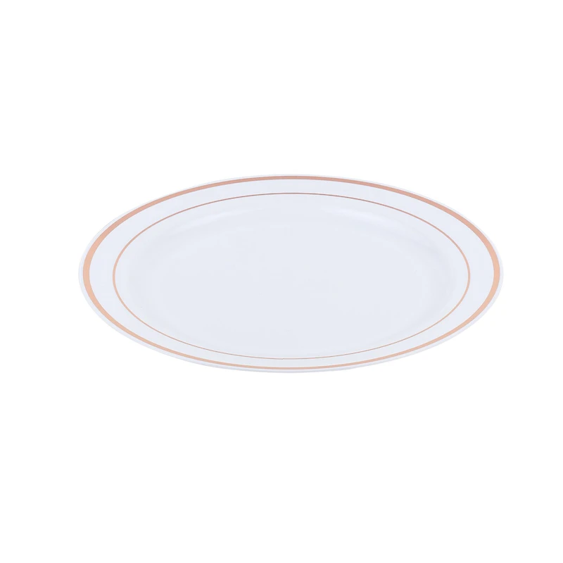 7.5" Rose Gold & White Plastic Plates by Celebrate It™, 10ct.