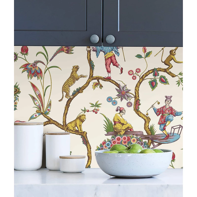 Wallpops White Chinoise Exotique Scalamandre Self Adhesive Wallpaper