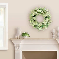 26" Artificial Echinops Chrysanthethemum & Daisy Floral Spring Wreath