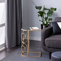 24" Gold Contemporary Metal Accent Table
