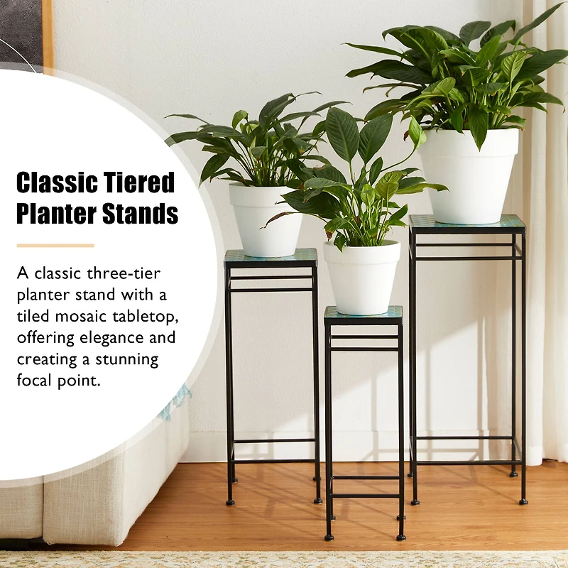 Glitzhome® Square Nesting Planter Stands Set