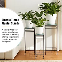 Glitzhome® Square Nesting Planter Stands Set