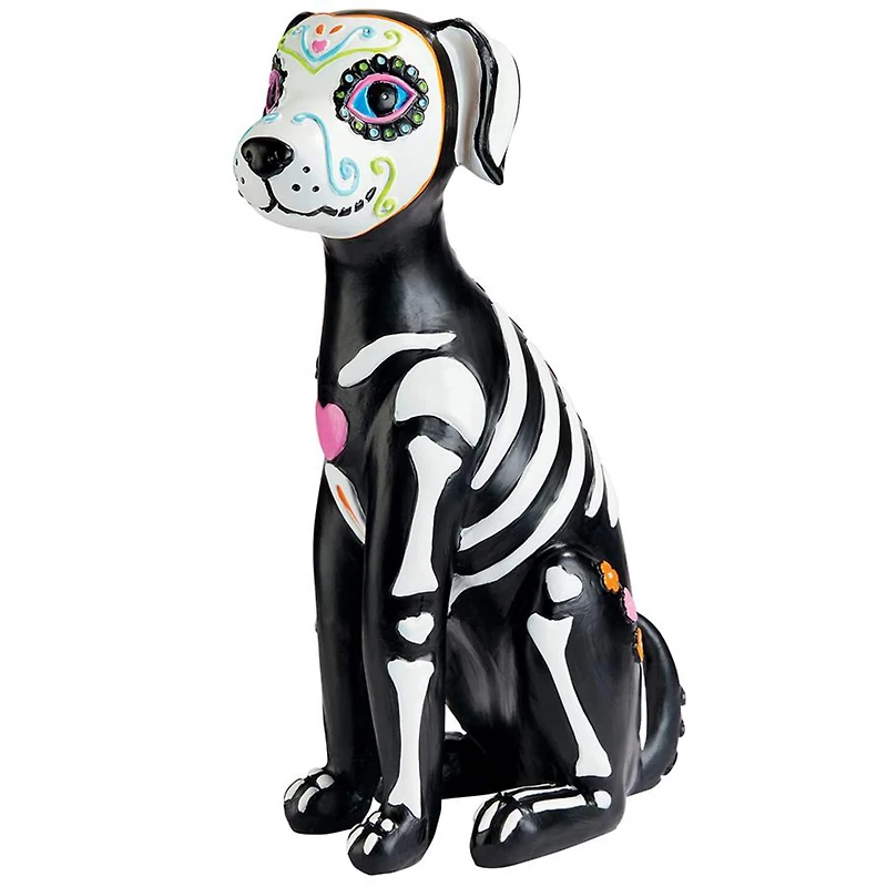 Design Toscano 12.5" Dia de los Muertos El Perro Sugar Skull Dog Statue