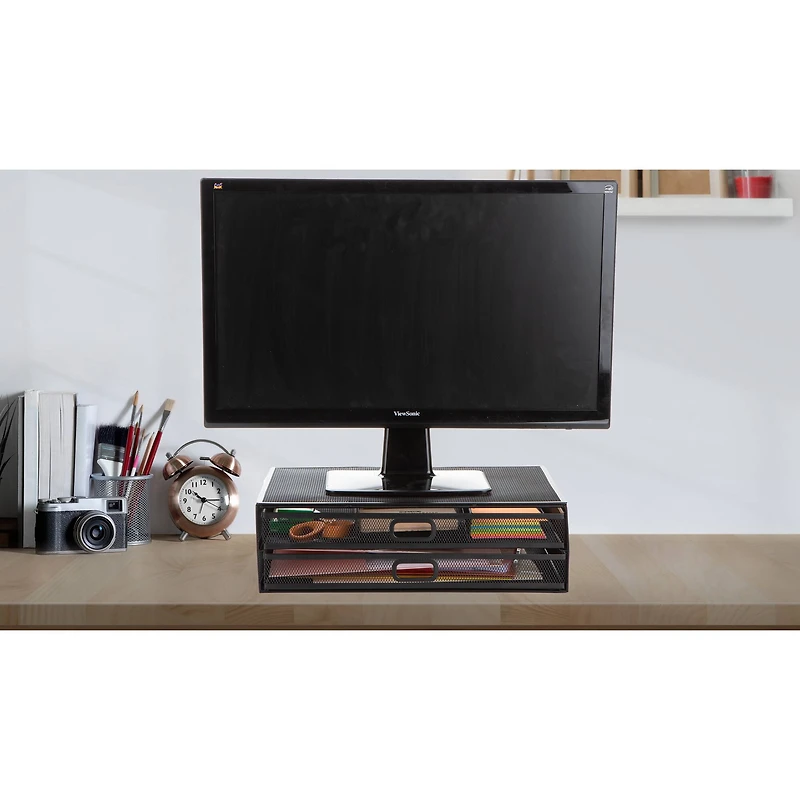 Mind Reader Monitor Stand with Drawer Storage