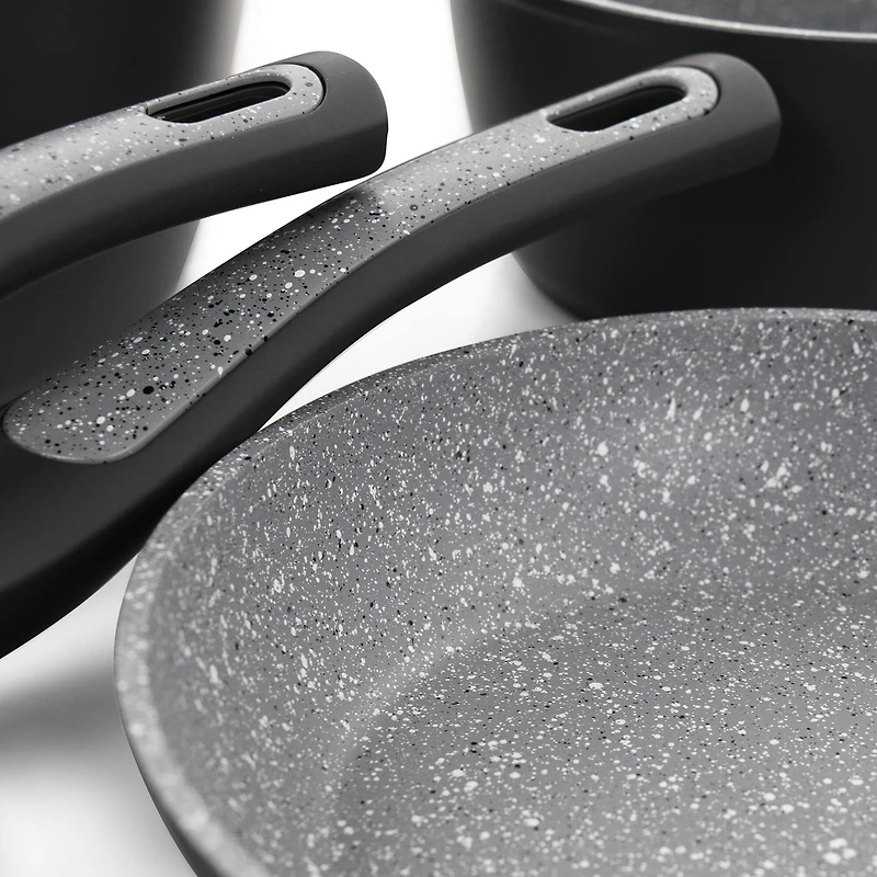 Oster 10-Piece Black and Gray Speckle Nonstick Aluminum Cookware Set