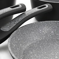 Oster 10-Piece Black and Gray Speckle Nonstick Aluminum Cookware Set