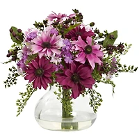 Mixed Daisy Floral Arrangement with Vase