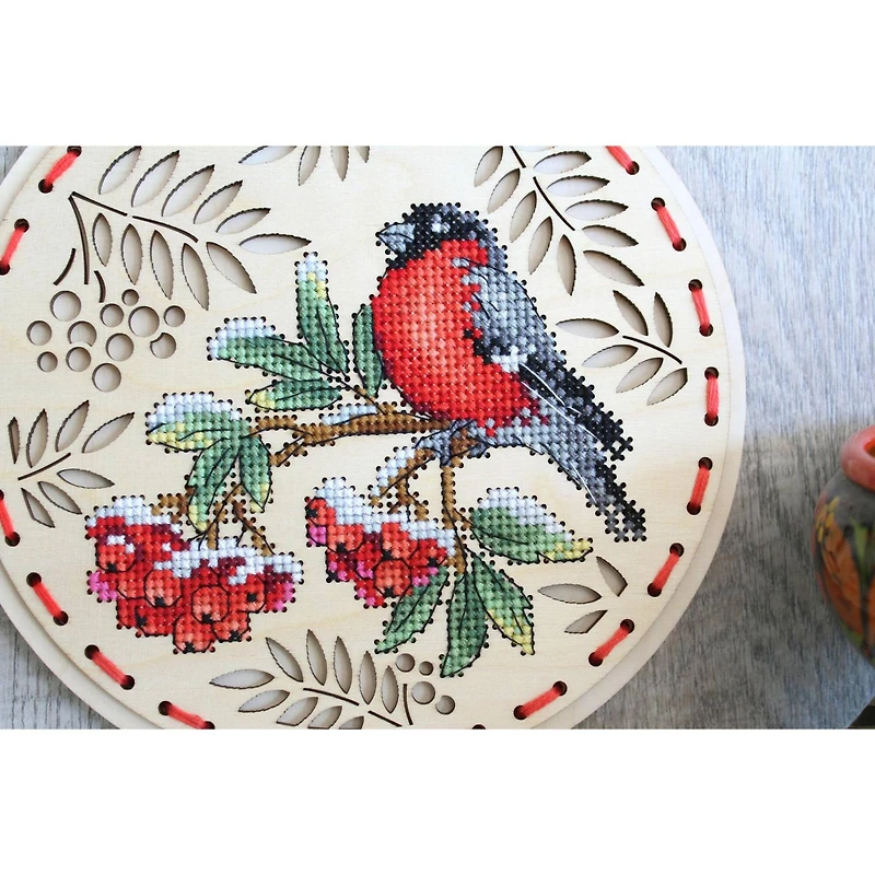 MP Studia Winter Guest Cross Stitch on Wood Kit