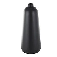 Black Metal Vase with Narrow Opening