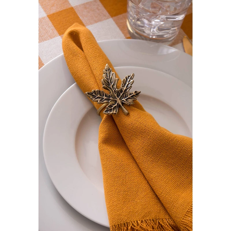 DII® Gold Maple Leaf Napkin Rings, 6ct.