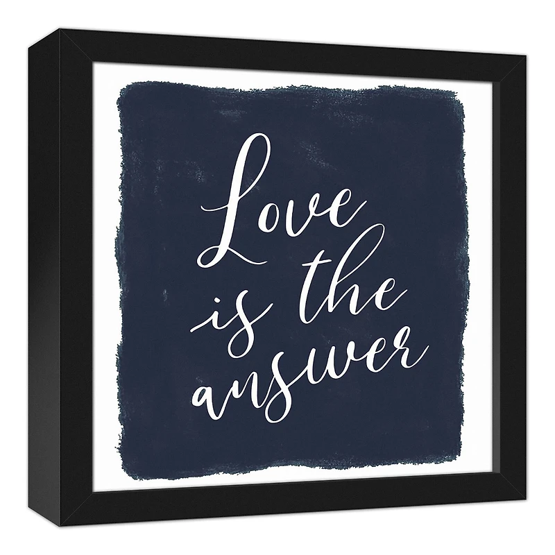 Love is the Answer 12" x 12" Black Framed Canvas