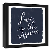 Love is the Answer 12" x 12" Black Framed Canvas