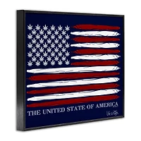 Stupell Industries Herb America Flag Framed Giclee Art