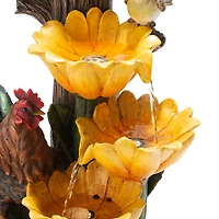 Glitzhome® 28.5" Farmhouse Sunflowers & Birdhouse Outdoor Fountain
