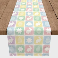Easter Block Pattern 16" x 90" Poly Twill Table Runner