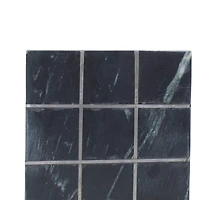 Black Marble & Aluminum Contemporary Tic-Tac-Toe Game Set