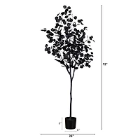 6ft. Artificial Halloween Black Eucalyptus Tree