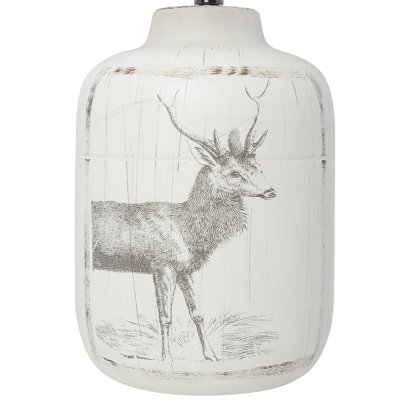 Simple Designs™ 18" Rustic Deer Buck Nature Printed Ceramic Table Lamp