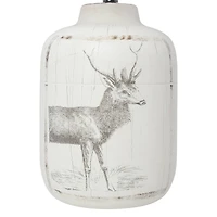 Simple Designs™ 18" Rustic Deer Buck Nature Printed Ceramic Table Lamp