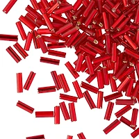 12 Pack: John Bead Ruby Czech Glass Bugle Beads