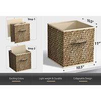 Sorbus 11" Beige Woven Foldable Storage Cubes, 4ct.