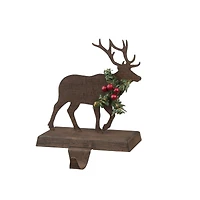 Glitzhome 7" Wooden & Metal Reindeer Stocking Holder