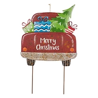 Glitzhome® 32" Christmas Rusty Metal Truck Yard Stake