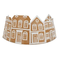 26.75" Brown & White Metal Gingerbread Village Tree Collar by Ashland®