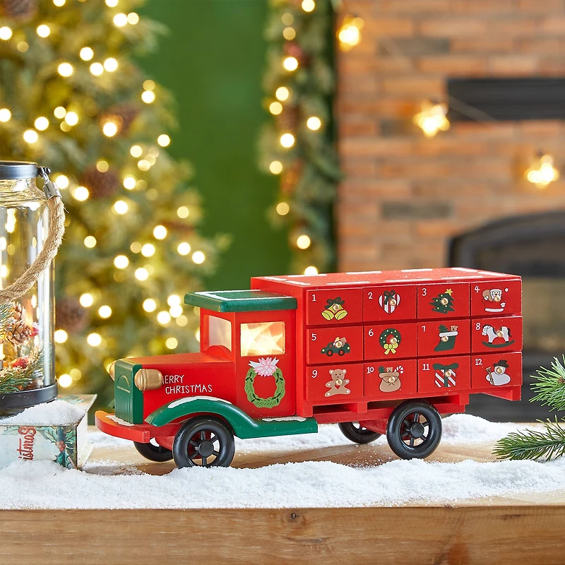 Glitzhome® 14.5" Christmas Truck Countdown Décor