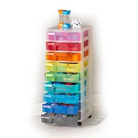 hand2mind 9-Drawer Rainbow Rolling Classroom Cart