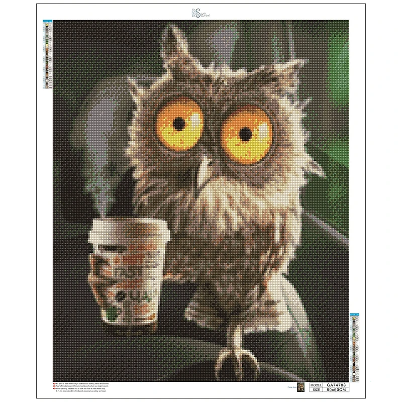 Sparkly Selections Java Owl Diamond Painting Kit, Round Diamonds