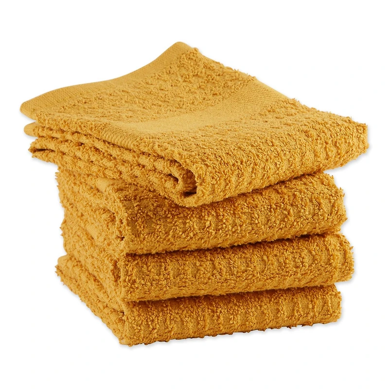 DII® Solid Honey Gold Waffle Terry Dish Towels, 4ct.