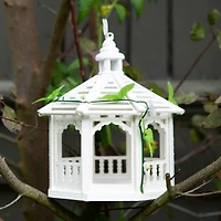 10.5" White Gazebo Bird Feeder
