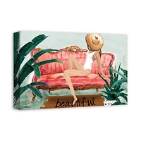Girl on Chaise Canvas Wall Art