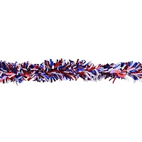 12ft. Red, White & Blue Wide Cut Patriotic Tinsel Garland