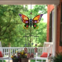 24" Purple & Bronze Butterfly Outdoor Garden Windchime