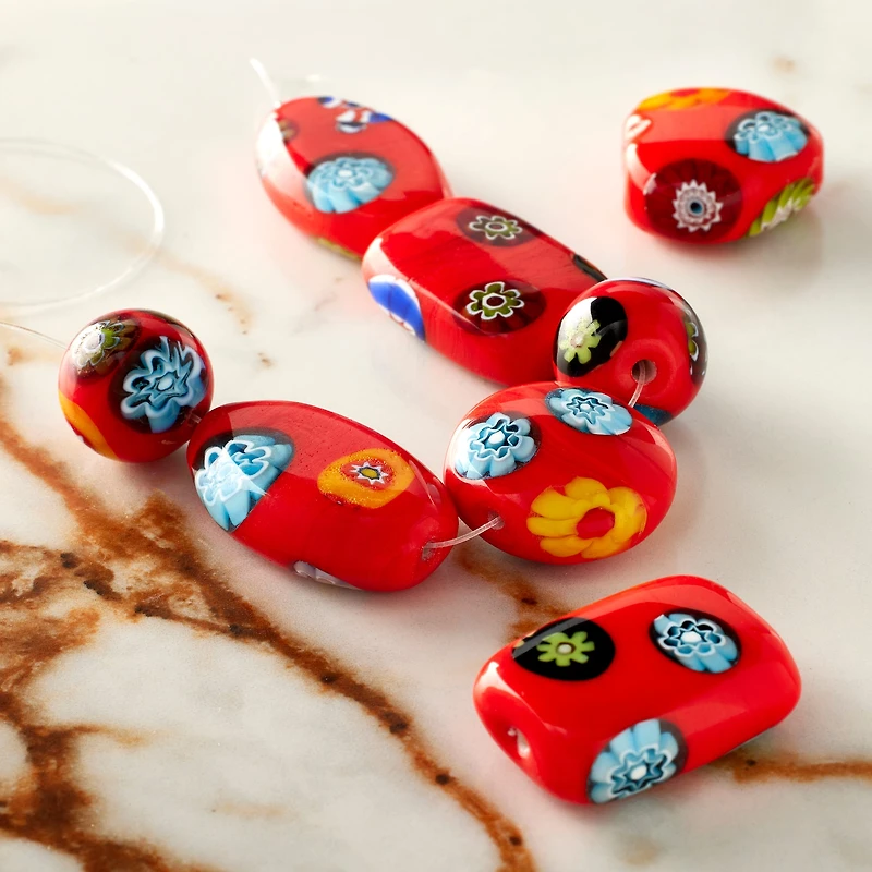 Red Millefiori Mixed Beads by Bead Landing®