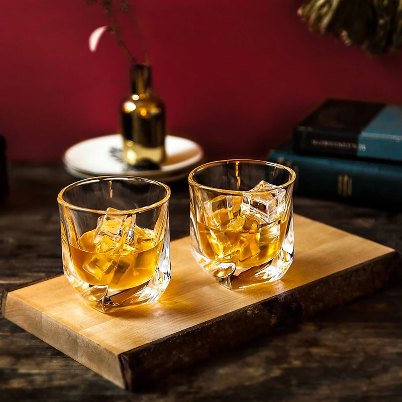 JoyJolt® 8.1oz. Aurora Crystal Whiskey Glasses, 2ct.