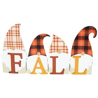 Plaid Gnomes Fall Harvest Wooden Sign - 10"