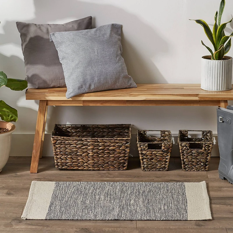 DII® Gray Variegated Border Hand-Loomed Rug, 2ft. x 3ft.