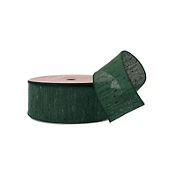 2.5" x 80ft. Green Faux Linen Wired Jumbo Ribbon by Celebrate It®