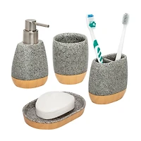 Honey Can Do Gray Speckled Bath Accessory Set
